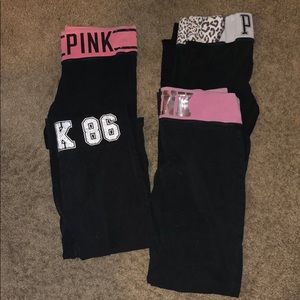 4 PINK yoga pants/capris